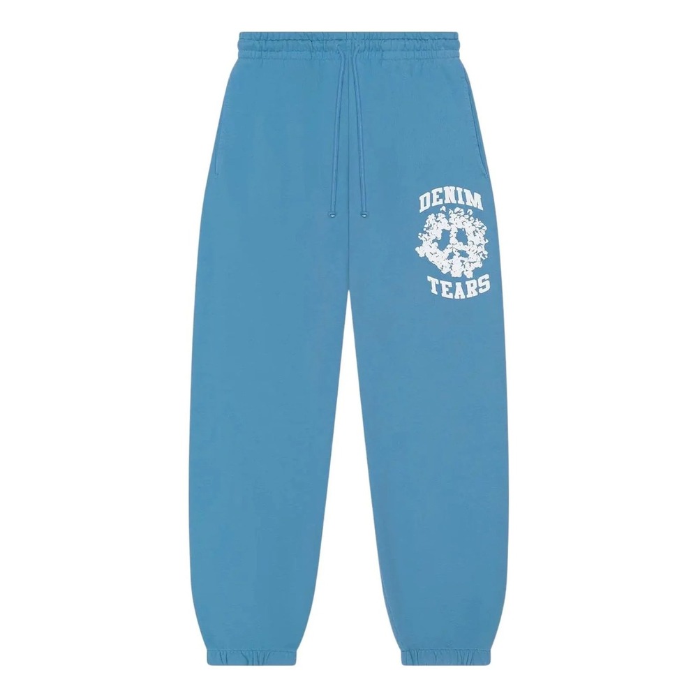 Denim Tears University Sweatpants Light Blue Puff Print Joggers Brand NEW Sealed